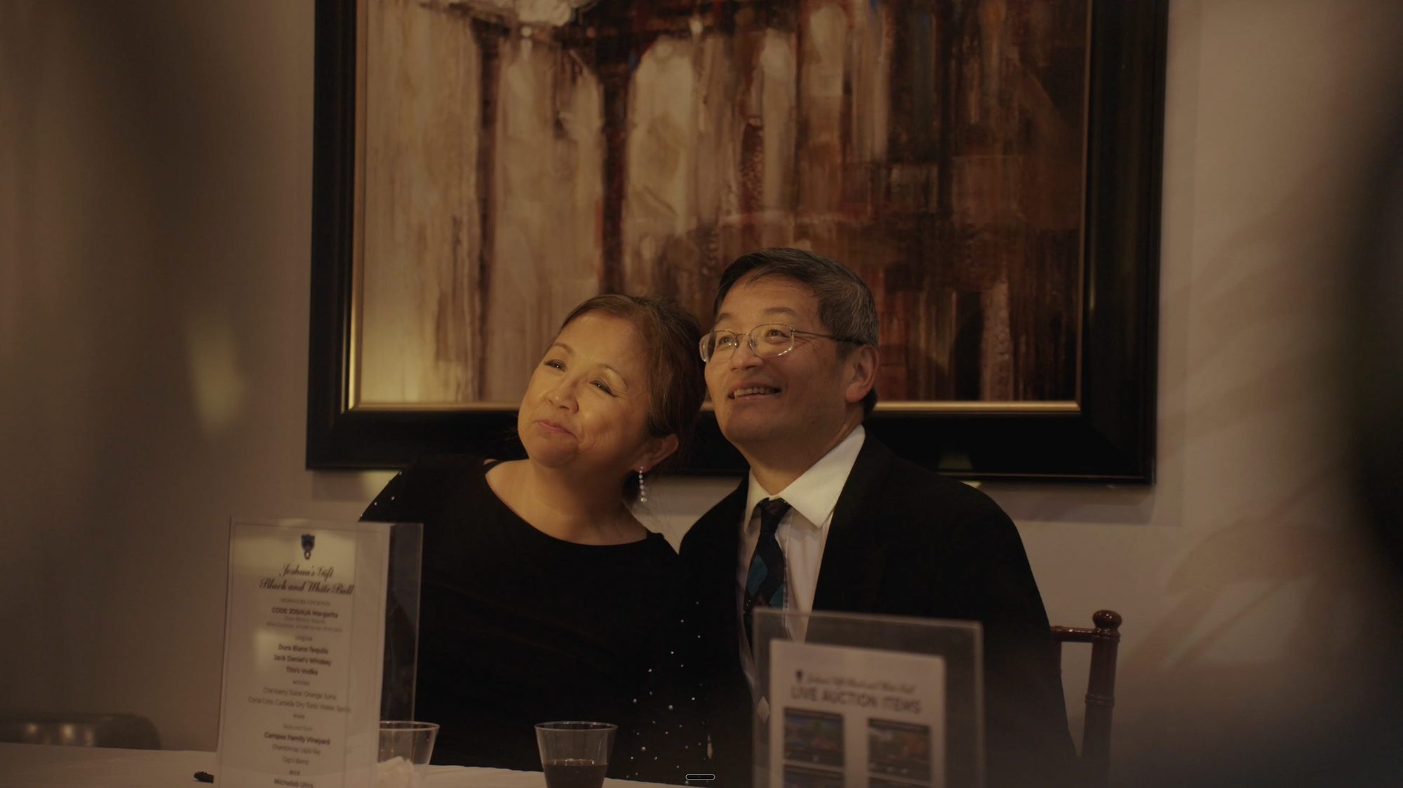 Couple sharing a moment at their table